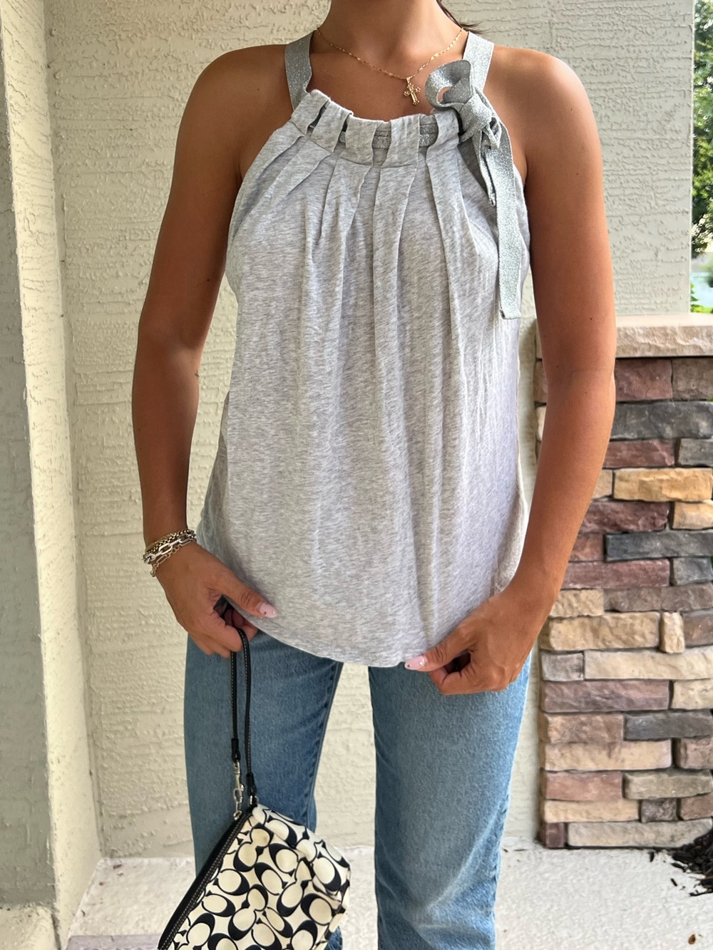 Y2K The Limited heather gray sleeveless tunic top